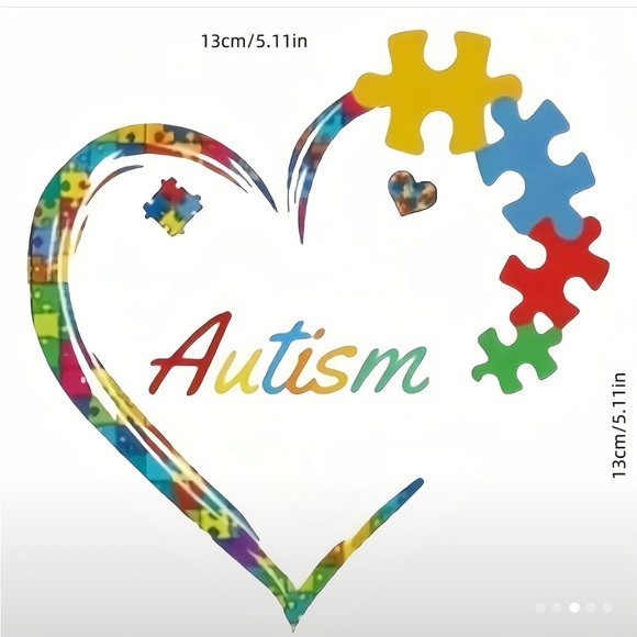 Heart Puzzle Autism Car Decal - Picture 3 of 3